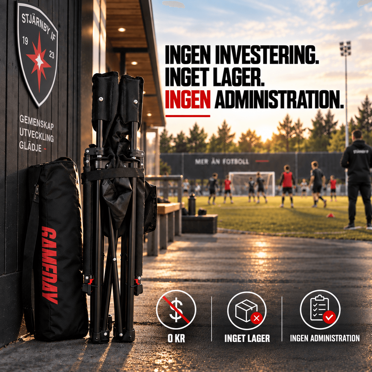 GAMEDAY matchstol detaljvy